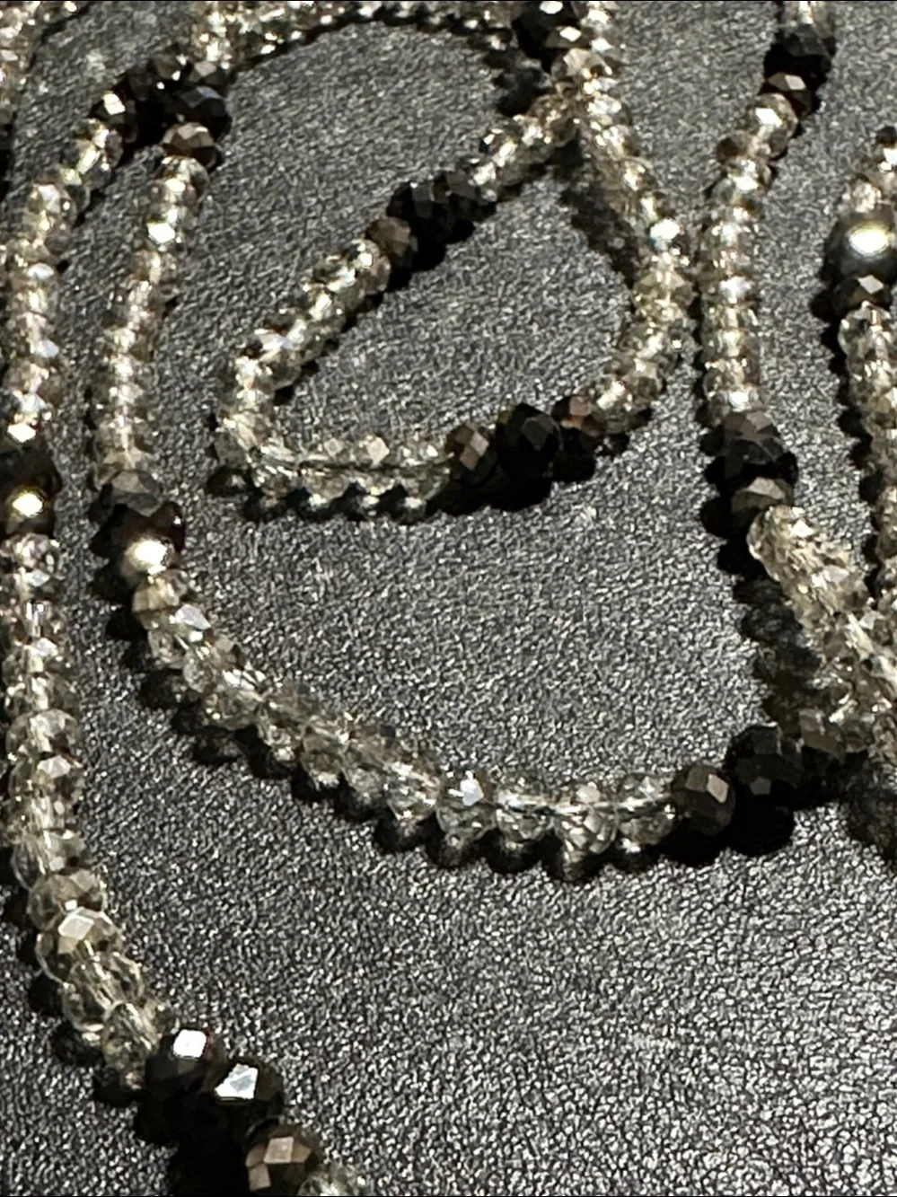 Dillards Continuous Strand Shadow Faceted Crystal Long Necklace